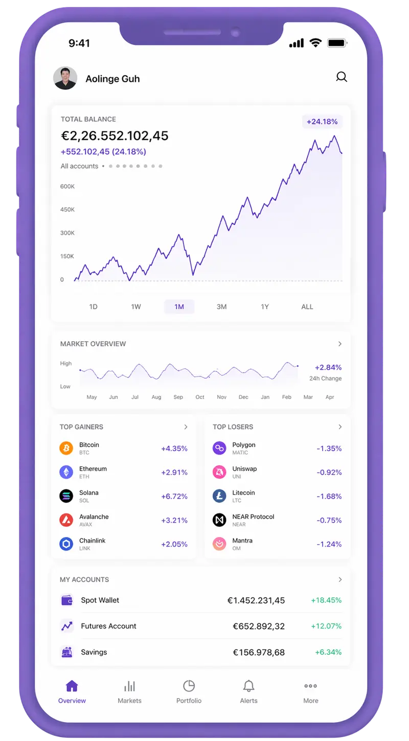 Swap 0.7 Lexapro mobile app showing portfolio overview